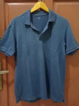 T-shirt Polo Uniqlo Lengan Pendek Navy Size L