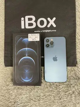 IPhone 12 ProMax 128GB iBox Blue mulus Fullset Ori BH 100%