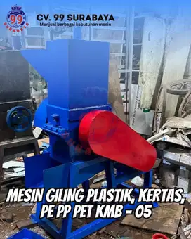 Mesin Giling Plastik kapasitas 70Kg per jam untuk botol kertas plastik