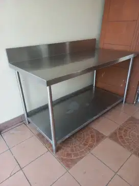 Meja Kitchen Stainless Working Table Prep Table Bekas Resto Ex Cafe