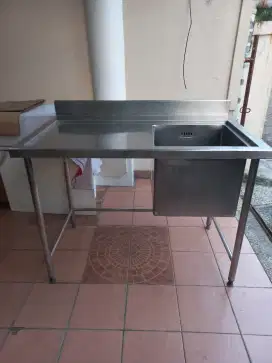 Table Single Sink Stainless, Meja Cuci Piring Bekas Resto Ex Cafe