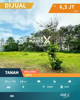Rare Unit 3 Kavling Jejer!! Tanah Kavling Araya Depan Malang