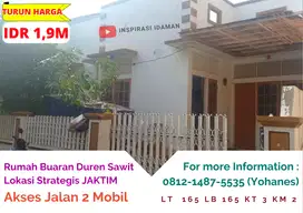 Rumah Hoek buaran Duren Sawit Jakarta Timur