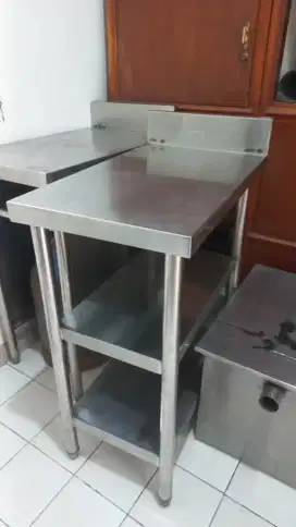 Filler Table Stainless, Meja Dapur Kecil Bekas Resto Ex Cafe