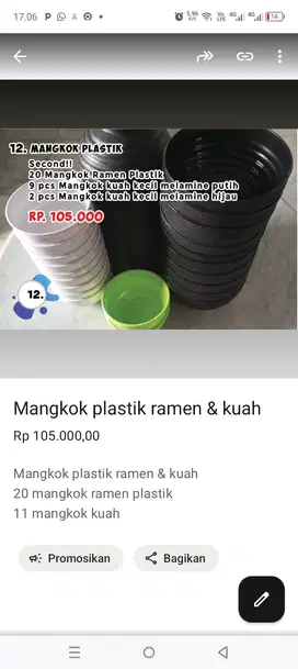 Mangkok plastik ramen & kuah