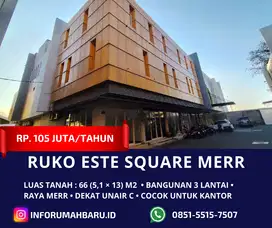 Strategis Raya Merr ‼️ Jual/Sewa Ruko Hook 3 Lantai Este Square