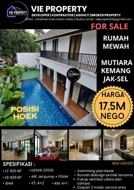 Dijual Rumah cantik mewah asri dengan kolam berenang di Kemang Jaksel