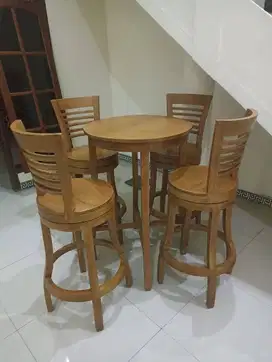 SATU SET MEJA BAR BARU FULL SET | FULL PELITUR/POLISHED/