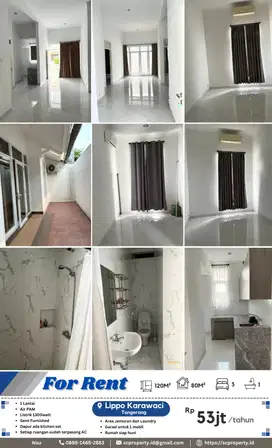 Disewakan Rumah Rapih Luas 120mtr di Lippo Karawaci Tangerang