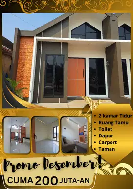 RUMAH CANTIK DESAIN MODERN 2 KAMAR MULAI DARI 200 JUTAAN