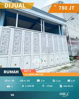 Dijual Rumah Siap Huni Terawat di Dewi Sartika Kota Batu