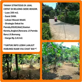 Tanah siap bangun SHM 200m2 strategi dkt stasiun Bojonggede -Bogor 07