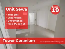 Sewa 3BR kosongan apartment Bassura City tower G