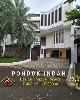 DIJUAL RUMAH DESIGN TROPICAL RESORT DI PONDOK INDAH JAKARTA SELATAN