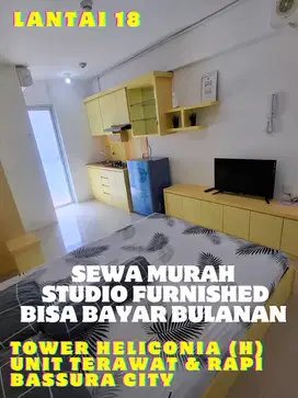 SEWA MURAH STUDIO FURNISHED BISA BAYAR BULANAN TOWER H BASSURA CITY
