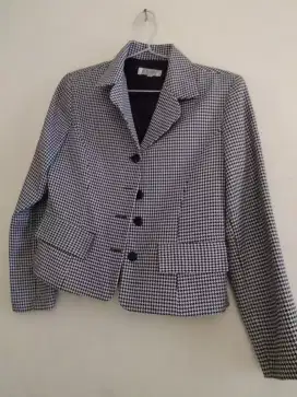 Blazer kotak2x Hitam putih