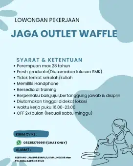 Lowongan kerja jaga outlet makanan manis
