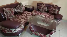 JUAL RUGI!! SET SOFA KEMBANG COKLAT TUA (preloved) BISA NEGO