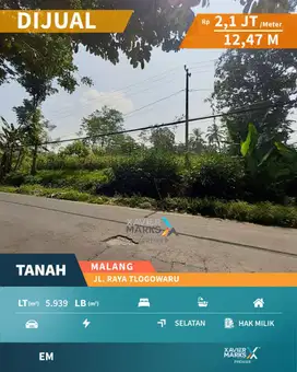 Dijual Tanah Kavling Di Raya Tlogowaru, Kedungkandang - Malang