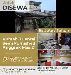 1 Unit Rumah 3 Lantai Semi Furnished di Anggrek Mas 2 Batam Center