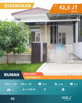 Disewakan Rumah Siap Huni di Austinville, Dieng Malang
