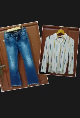 Harga Pas Satu Set Kemeja AKO & AKO Denim Jeans Cut Bray