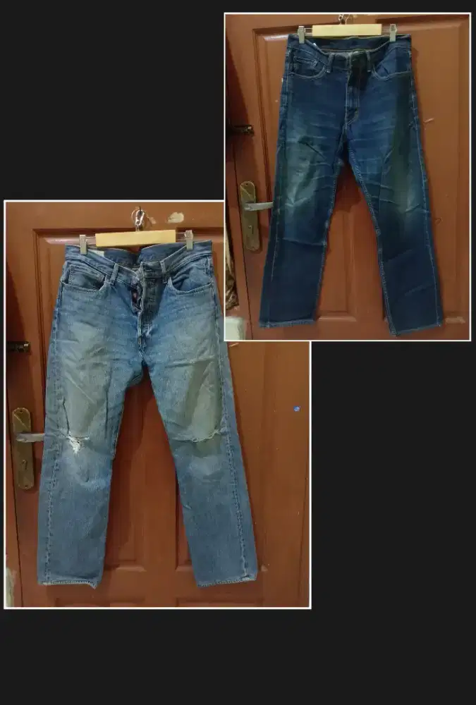 2 Pcs Celana Jeans Levi's Denim 501 & 505 Original