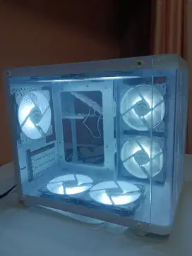 Bundle Komputer PC CPU Case Dual Chamber Snow White