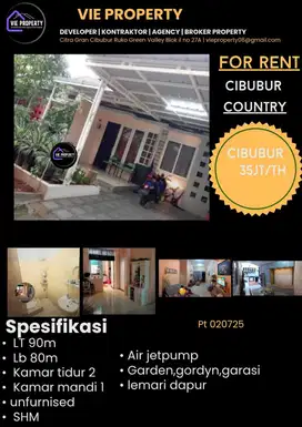 Di Sewakan Rumah Cantik Siap Huni Unfurnish. Cibubur Country Cikeas.