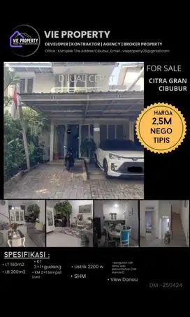 Jual Rumah Cantik Siap Huni View Danau. CitraGran Cibubur.