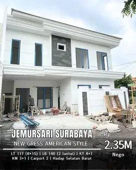 Dijual Rumah Baru American Style Jemursari