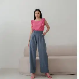 Preloved Celana Panjang Kain Biru m