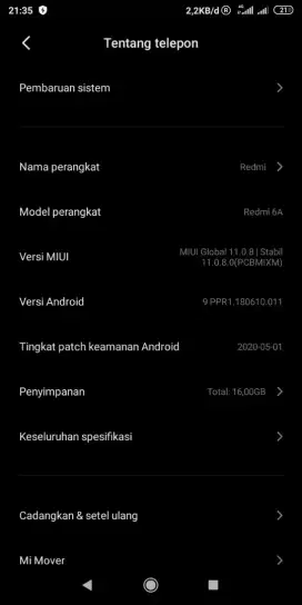 Xiaomi 6A ram 2/16