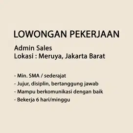 Lowongan Admin Sales Staff
