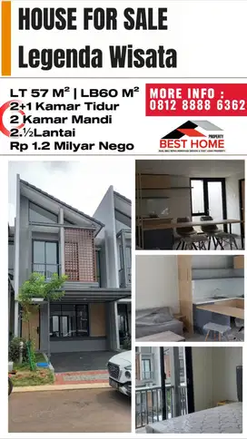 Rumah bagus di cluster depan & baru legenda wisata