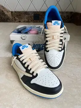 Sneakers Used Sepatu Air Jordan Low Travis X Fragment Military Blue