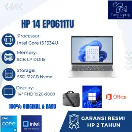 LAPTOP HP 14 EP0611TU CORE I5 1334U INTEL IRIS XE GRAPHICS GARANSI 2TH