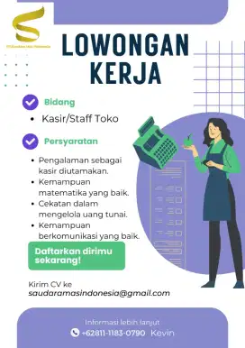 Lowongan kerja loker staff toko kasir
