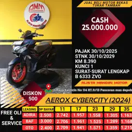 YAMAHA AEROX CYBERCITY 2024, B DEPOK. CASH/CREDIT DP CKP 500K.