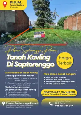 Dijual tanah dekat wisata wendit Nego Sampai Deal