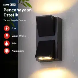 Lampu Dinding Hias Outdoor Aluminium Waterproof 6W Warm White