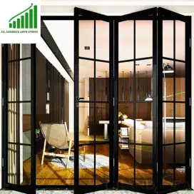 PINTU LIPAT KUSEN ALUMUNIUM+KACA