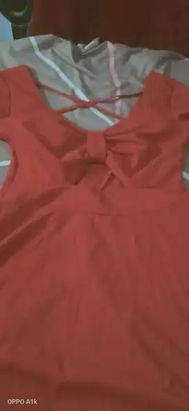 Mini dress pita bonus baju daun
