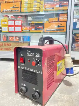MESIN LAS BEKAS RHINO MMA 200A MESIN LAS RHINO BEKAS 200 AMPERE SMAW