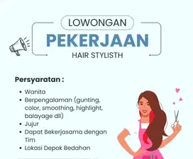 Dibutuhkan Hairstylisht dan therapist untuk salon wanita
