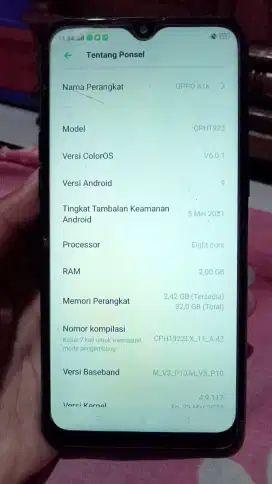 OPPO A1K Ram 2 GB batangan