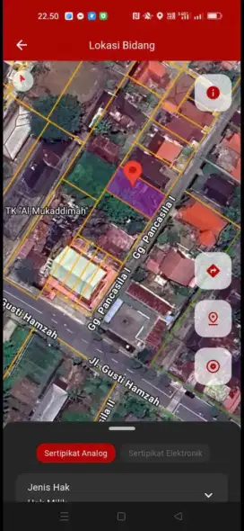 Tanah kavling jalan gusti hamzah pancasila pontianak