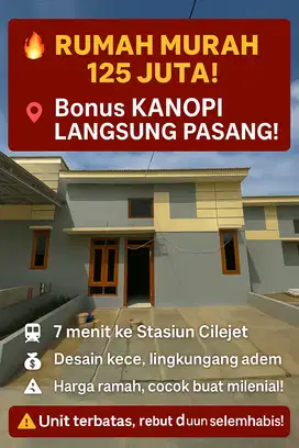Beli rumah hanya 125juta 2kamar tidur