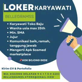 Admin Karyawati toko Pakaian (Sosmed)