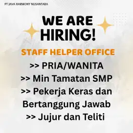DIBUTUHKAN SEGERA STAFF HELPER!!!